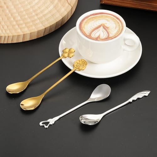 Coffee Spoons Heart Tea Spoons 304 Stainless Steel Silver, Small Cute view 5