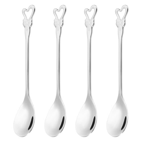 Coffee Spoons Heart Tea Spoons 304 Stainless Steel Silver, Small Cute — PATIKIL
