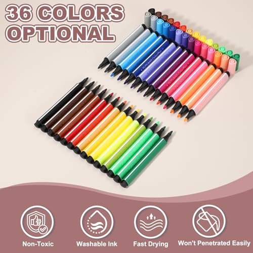 Colored Broad Line Art Marker Water Color Pens Set view 3