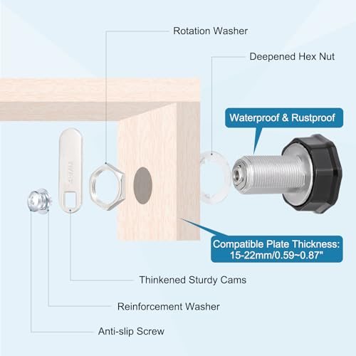 Combination Cabinet Cam Lock 3-Digit 3/16" Cylinder Black view 3