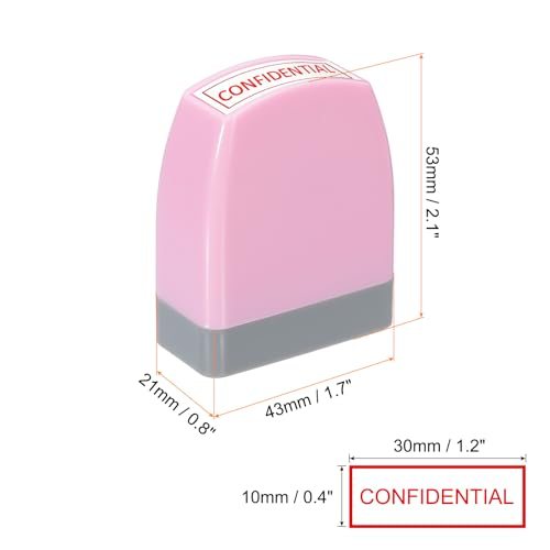 Confidential Notice Stamp Self Inking, Red Ink Office Stamps Pre Inked view 2