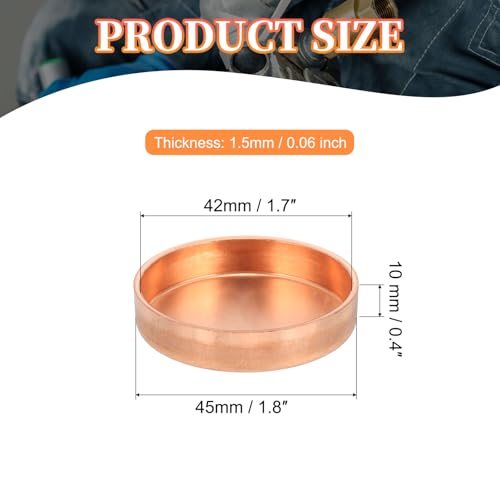 Copper Pipe End Cap, Copper Fitting Cap 1-5/8 Inch ID view 2