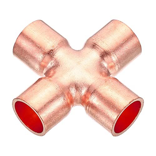 Copper Union Cross Pipe Fitting 1/2" ID 4 Way Welding Copper — PATIKIL