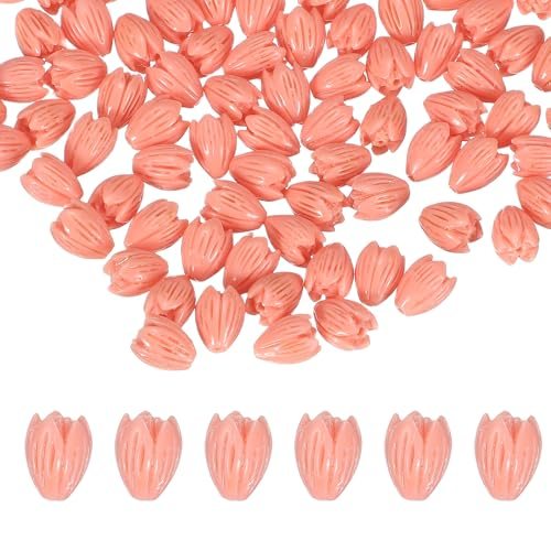 Coral Flower Beads 11x8mm Shell Floral Spacer Beads, Artificial Jasmine — PATIKIL