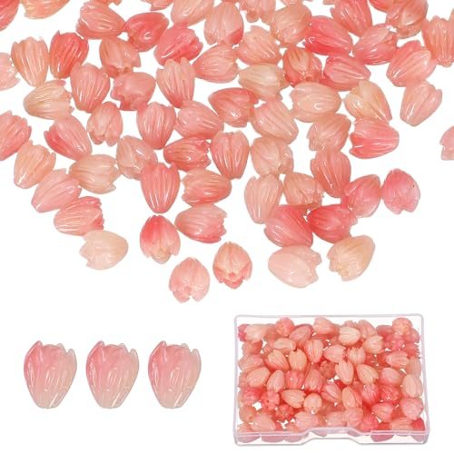 Coral Flower Beads 9x6mm Floral Spacer Beads — PATIKIL