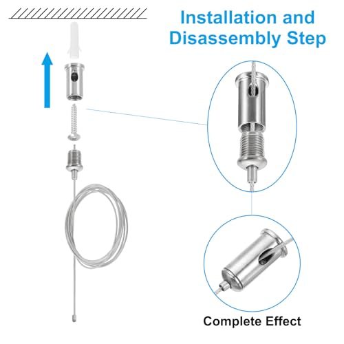 Cord Grip Connector 10 Set Adjustable Steel Wire Rope Cable Clamp view 4