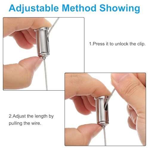 Cord Grip Connector 10 Set Adjustable Steel Wire Rope Cable Clamp view 5