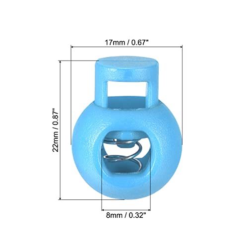 Cord Locks Ball Spring Toggle Stopper Lake Blue view 2