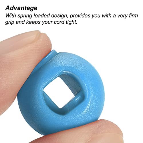 Cord Locks Ball Spring Toggle Stopper Lake Blue view 4