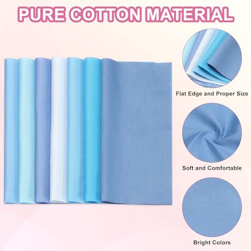 Cotton Fabric Bundles 10 x 10 Inch Fat Quarter Blue, Solid Color Precut view 3