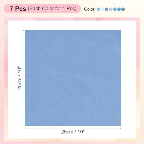 Cotton Fabric Bundles 10 x 10 Inch Fat Quarter Blue, Solid Color Precut view 2