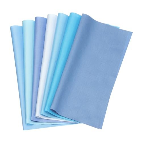 Cotton Fabric Bundles 10 x 10 Inch Fat Quarter Blue, Solid Color Precut — PATIKIL