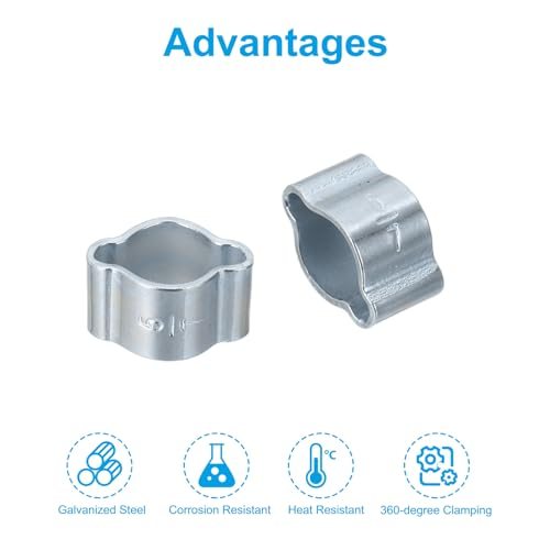 Crimp Rings for Fuel Petrol Pipe Tube Fitting Connections, Silver Tone view 4