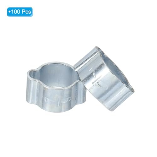 Crimp Rings for Fuel Petrol Pipe Tube Fitting Connections, Silver Tone view 3