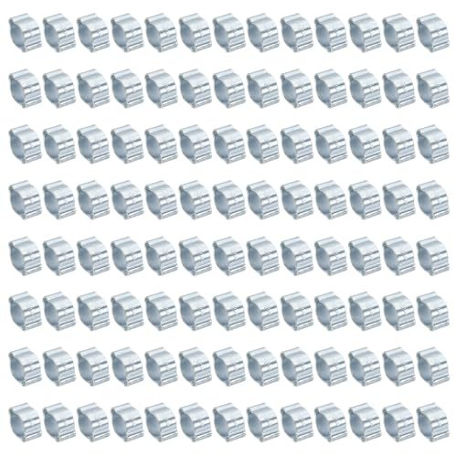 Crimp Rings for Fuel Petrol Pipe Tube Fitting Connections, Silver Tone — PATIKIL