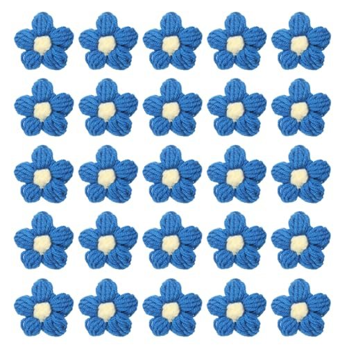 Crochet Flowers 50Pcs Applique Flowers, Craft Sewing Crochet Flowers — PATIKIL