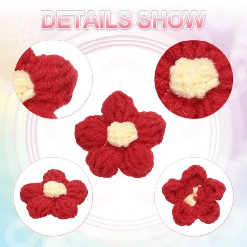 Crochet Flowers 50Pcs Applique Flowers view 3
