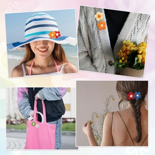 Crochet Flowers 50Pcs Applique Flowers view 5