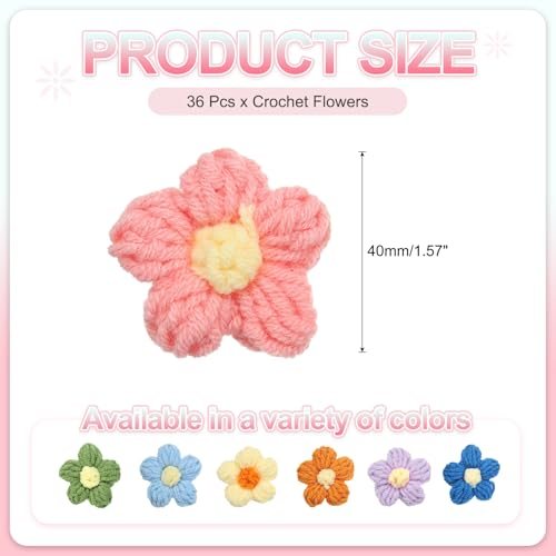 Crochet Flowers, for Craft Sewing Crochet Flowers Appliques view 2