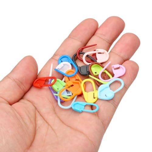 Crochet Stitch Markers, 100 Pack Plastic Knitting Markers Locking Stitch view 5