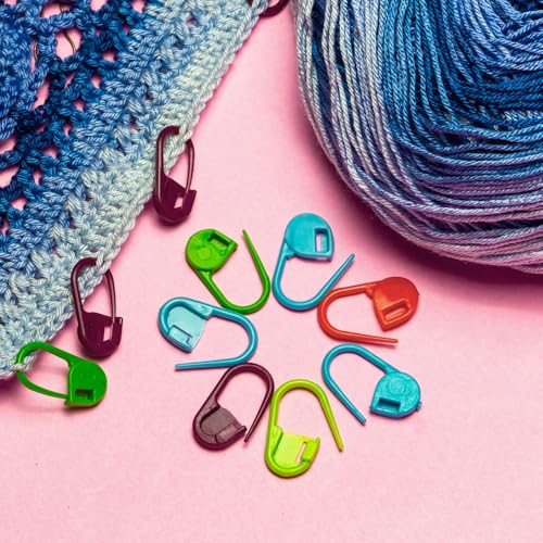 Crochet Stitch Markers, 150Pcs Plastic Knitting Crochet Locking Stitch view 4