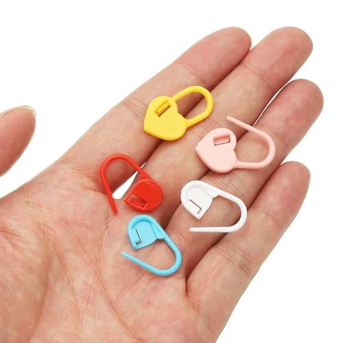 Crochet Stitch Markers, 150Pcs Plastic Knitting Markers Needle Pin Heart view 4