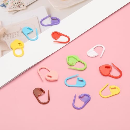 Crochet Stitch Markers, 150Pcs Plastic Knitting Markers Needle Pin Heart view 5