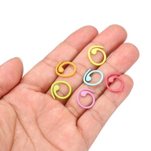 Crochet Stitch Markers, 20 Pack Metal Knitting Markers Spiral Locking view 5