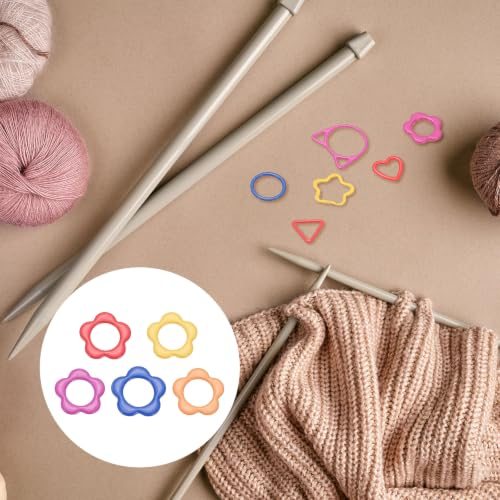 Crochet Stitch Markers, 20Pcs Knitting Markers Needle Pin Flower Locking view 4
