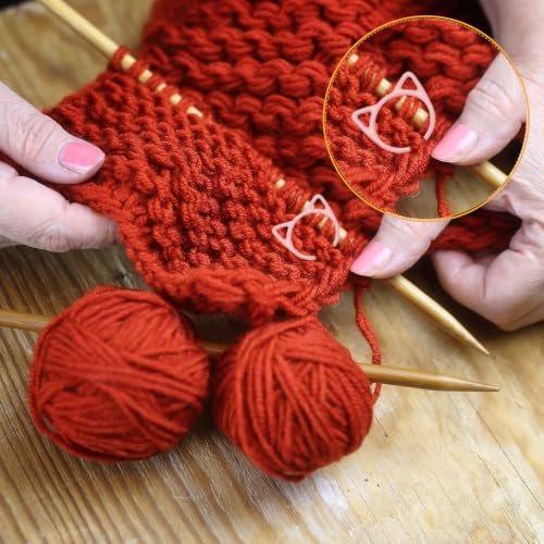 Crochet Stitch Markers, 30Pcs Knitting Markers Needle Pin Cat Locking view 5