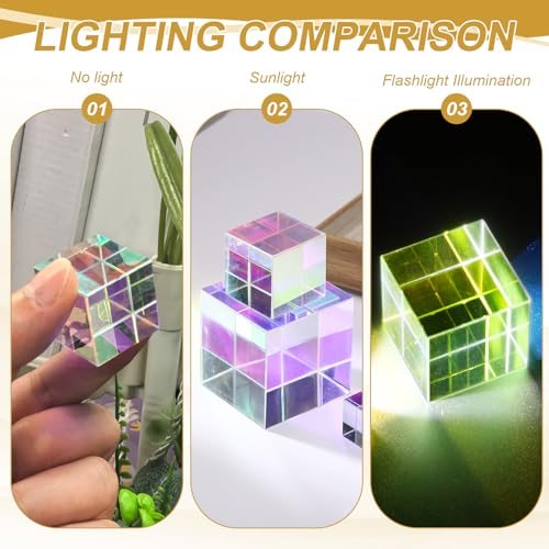 Cube Prism 30mm K9 Crystal Dispersion Prism AB Color view 5