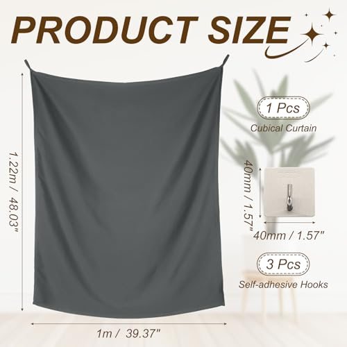 Cubicle Curtain, 39x48 Inch Dark Gray Partition Room Divider Curtains view 2