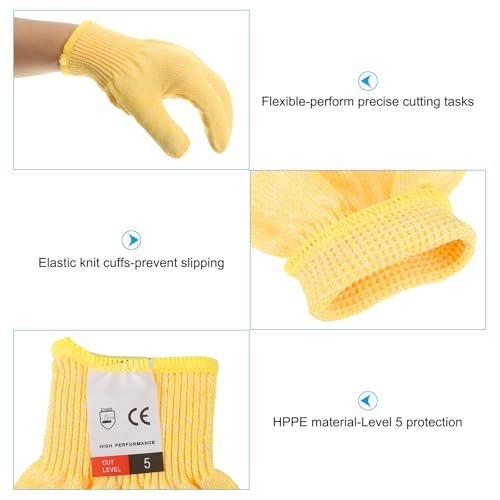 Cut Resistant Gloves, 8 Pair Level 5 Protection Anti Cutting Gloves Cut view 3