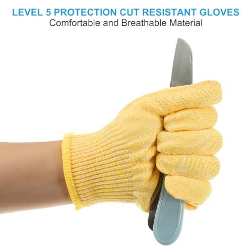 Cut Resistant Gloves, 8 Pair Level 5 Protection Anti Cutting Gloves Cut view 2