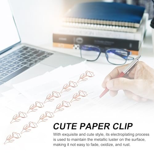 Cute Paper Clip, 30Pcs Flower Shape Paper Clip Metal Funny Bookmarks view 3