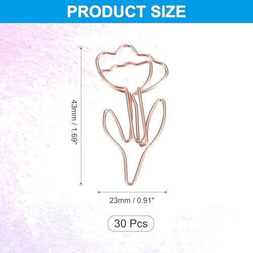 Cute Paper Clip, 30Pcs Flower Shape Paper Clip Metal Funny Bookmarks view 2