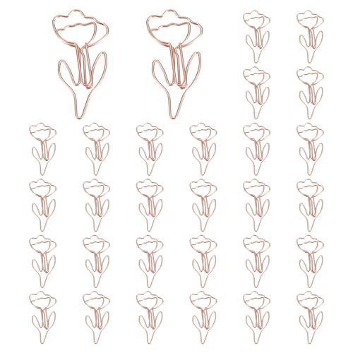 Cute Paper Clip, 30Pcs Flower Shape Paper Clip Metal Funny Bookmarks — PATIKIL