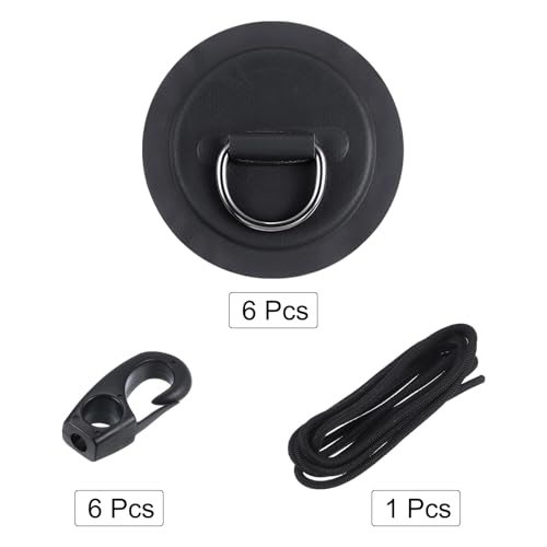 D-Ring Patch, 6 Pcs Stainless Steel D-Ring PVC Patch Pad No Glue Include view 3