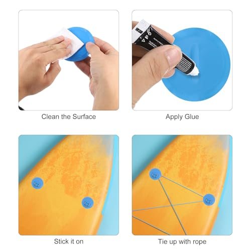 D-Ring Patch, 6 Pcs Stainless Steel D-Ring PVC Patch Pad No Glue Include view 5