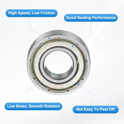 Deep Groove Ball Bearing, Metal Sealed 698ZZ 8mm x 19mm x 6mm 8Pcs view 4