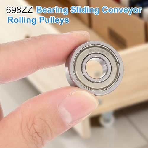 Deep Groove Ball Bearing, Metal Sealed 698ZZ 8mm x 19mm x 6mm 8Pcs view 5