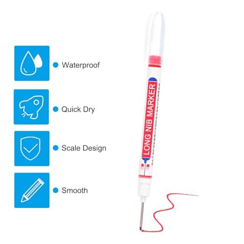 Deep Hole Marker Pens Ink Waterproof Reach Markers 22mm/0.87" 6Pcs, Long view 5