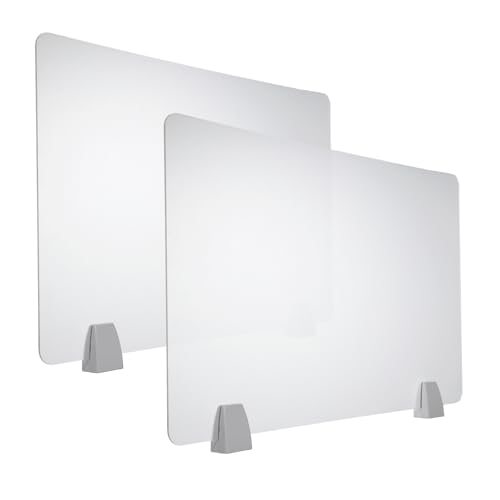 Desk Divider Frosted Transparent 40x60cm Desk Privacy Panel 2 Sets — PATIKIL