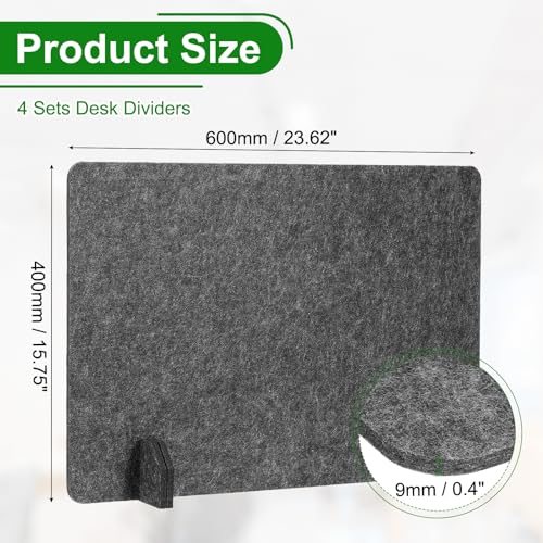 Desk Dividers 24" x 16", 4 Pack Desk Privacy Panel Freestanding Noise view 2