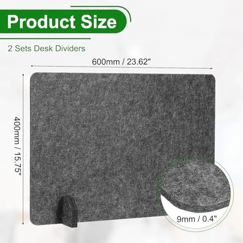 Desk Dividers 24x16, 2Pcs Desk Privacy Panel Dark Gray Style C view 2