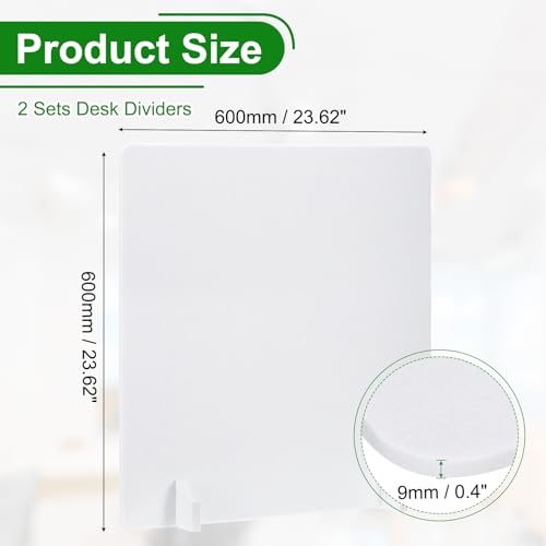 Desk Dividers 24x24 2 Pack Desk Privacy Panel Pure White Style C view 2