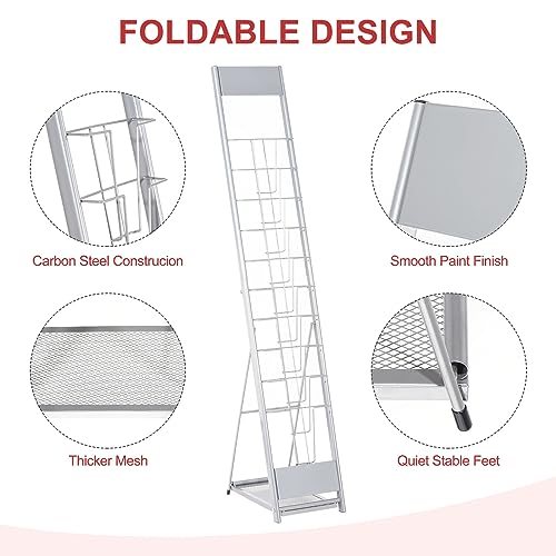 Detachable Magazine Display Racks Floor Standing 10 Layers Brochure Stand view 3