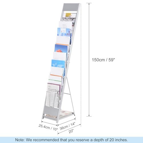 Detachable Magazine Display Racks Floor Standing 10 Layers Brochure Stand view 2