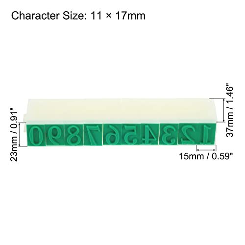 Detachable Number Stamp, 17mm Plastic 9 Digits Font Size 1 Numeral 0-9 view 2