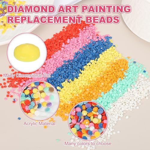 Diamond Art Painting Beads Round 5D Diamond, Light Yellow, Art Painting view 3